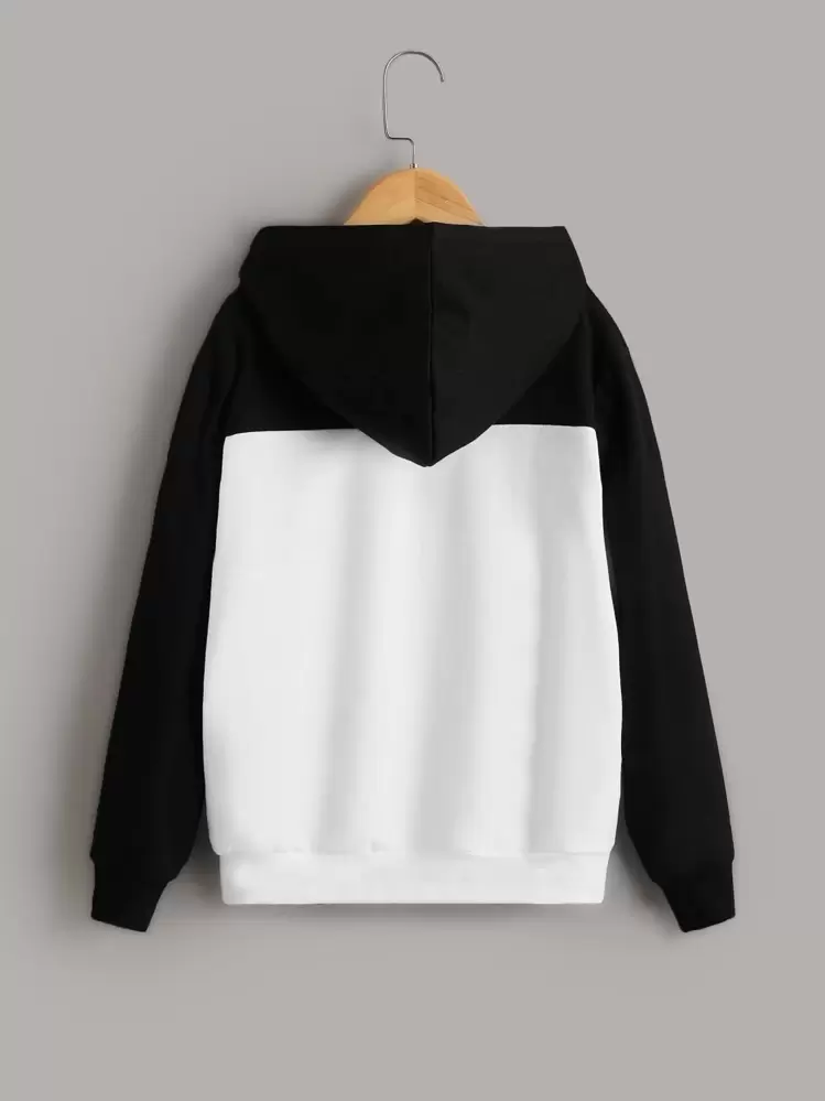 SHEIN Boys' Hooded Casual Long Sleeve Color Block Sweatshirt For Spring And Autumn - Multicolor - View 2