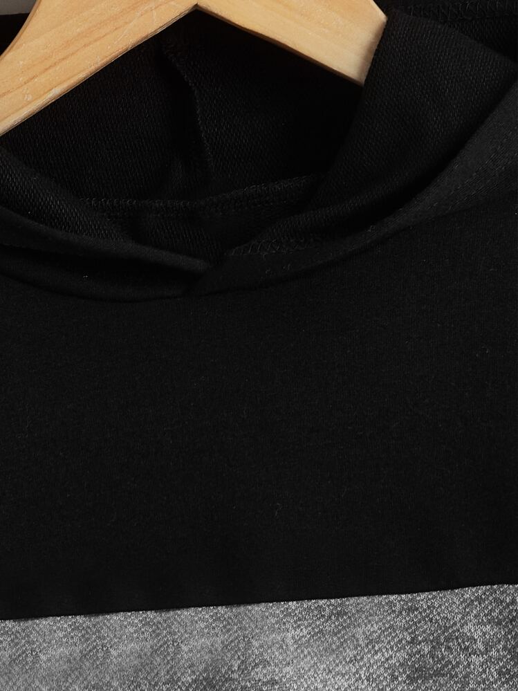 SHEIN Boys' Hooded Casual Long Sleeve Color Block Sweatshirt For Spring And Autumn - Multicolor - View 3