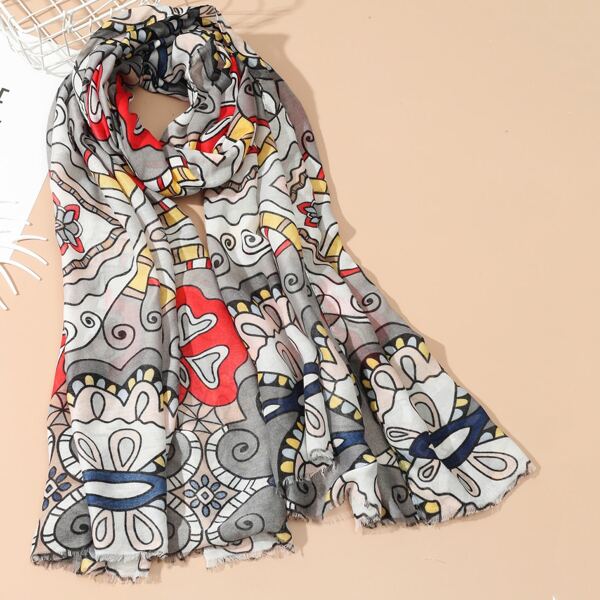 

Шарф с графическим принтом, Многоцветный