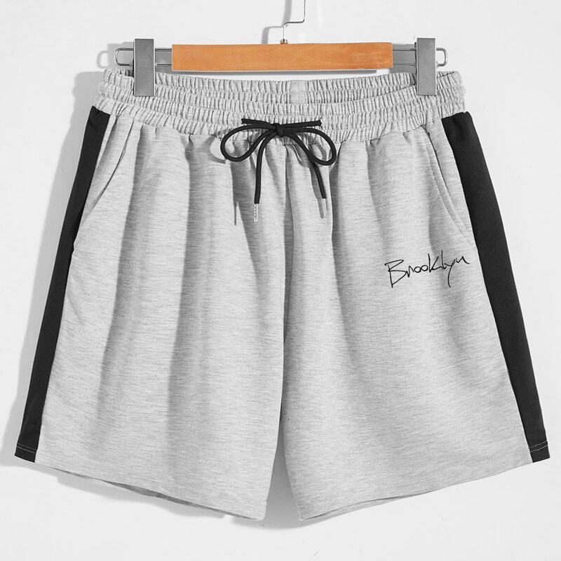 

Guys Letter Graphic Shorts, Light grey