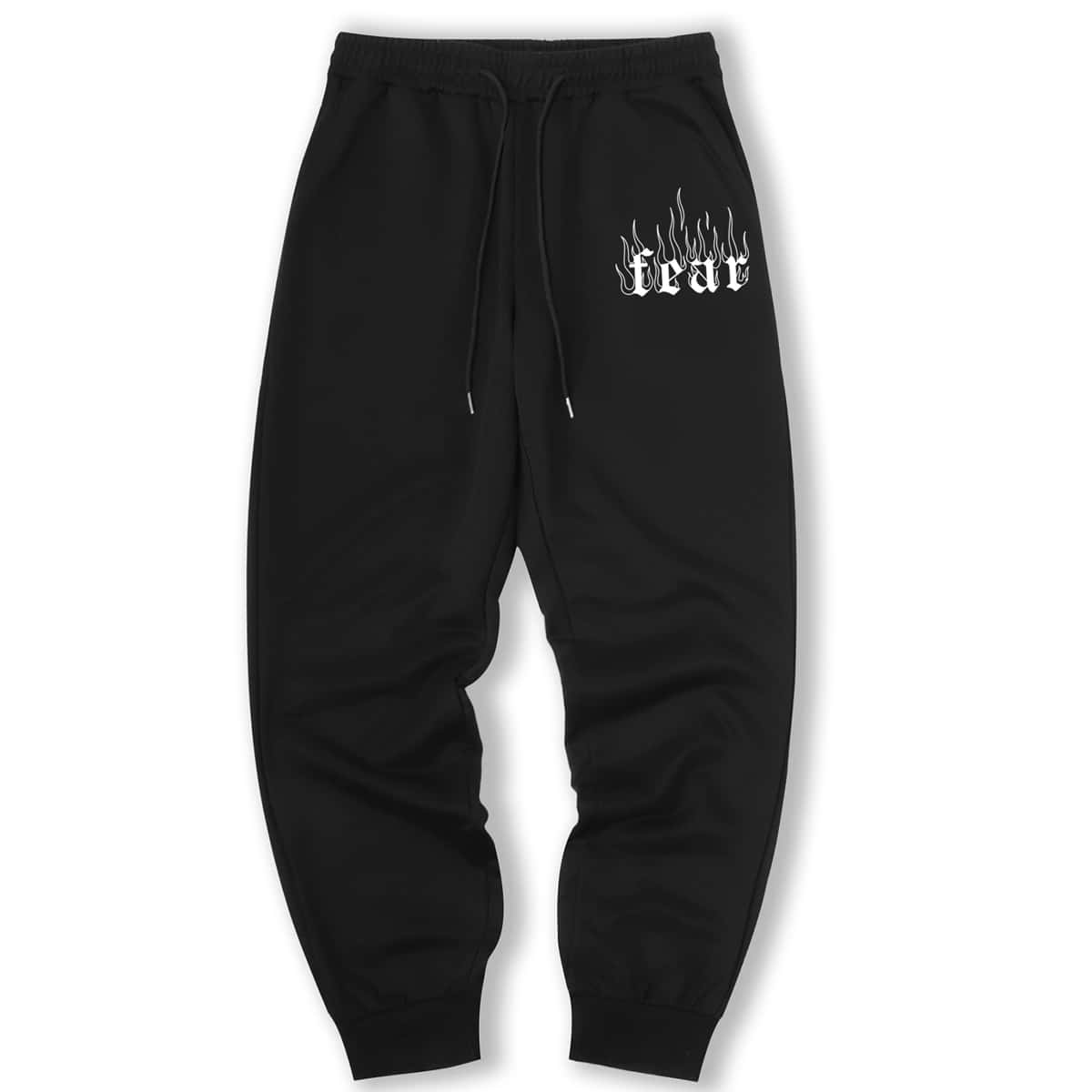 

Guys Letter Graphic Sweatpants, Black