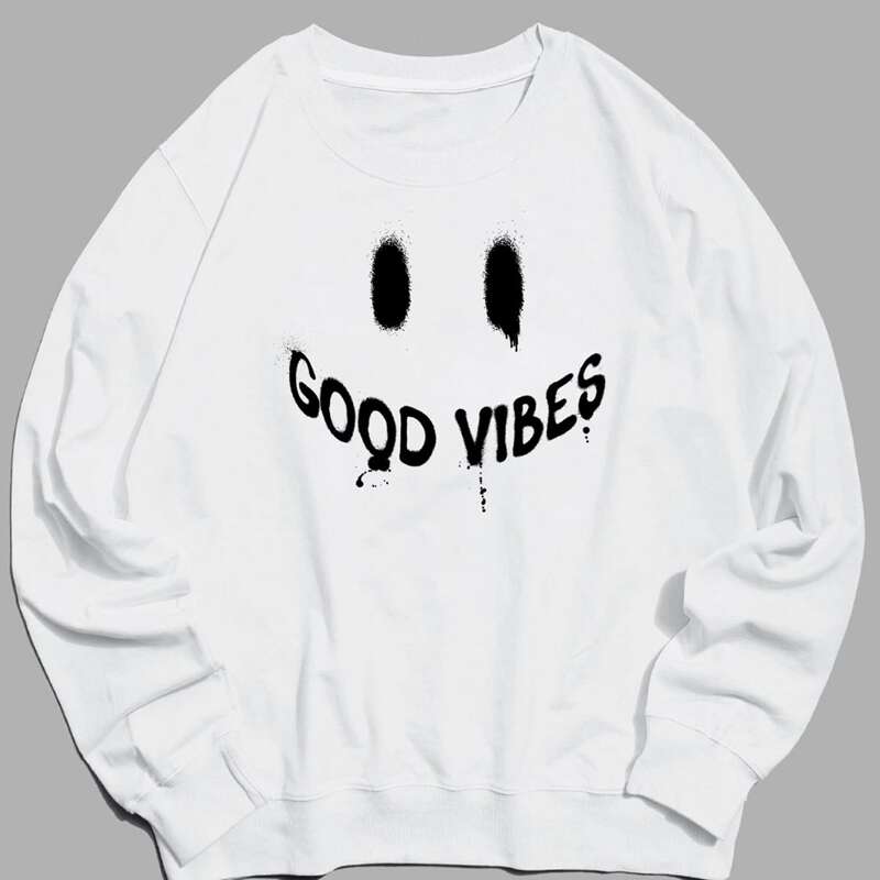 

Guys Letter Graphic Sweatshirt, White