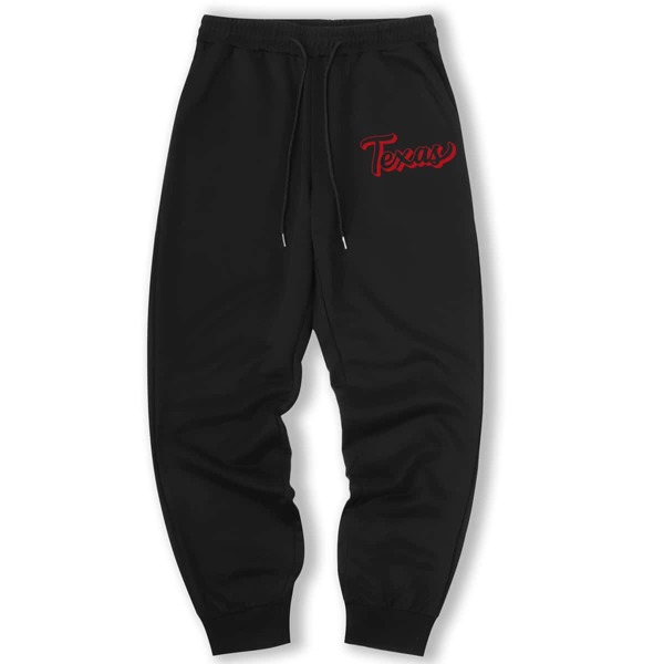 

Guys Letter Graphic Sweatpants, Black