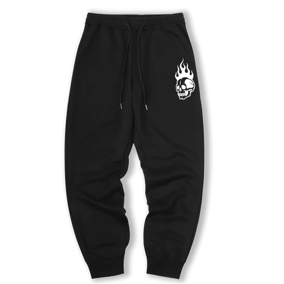 

Guys Skeleton Print Sweatpants, Black