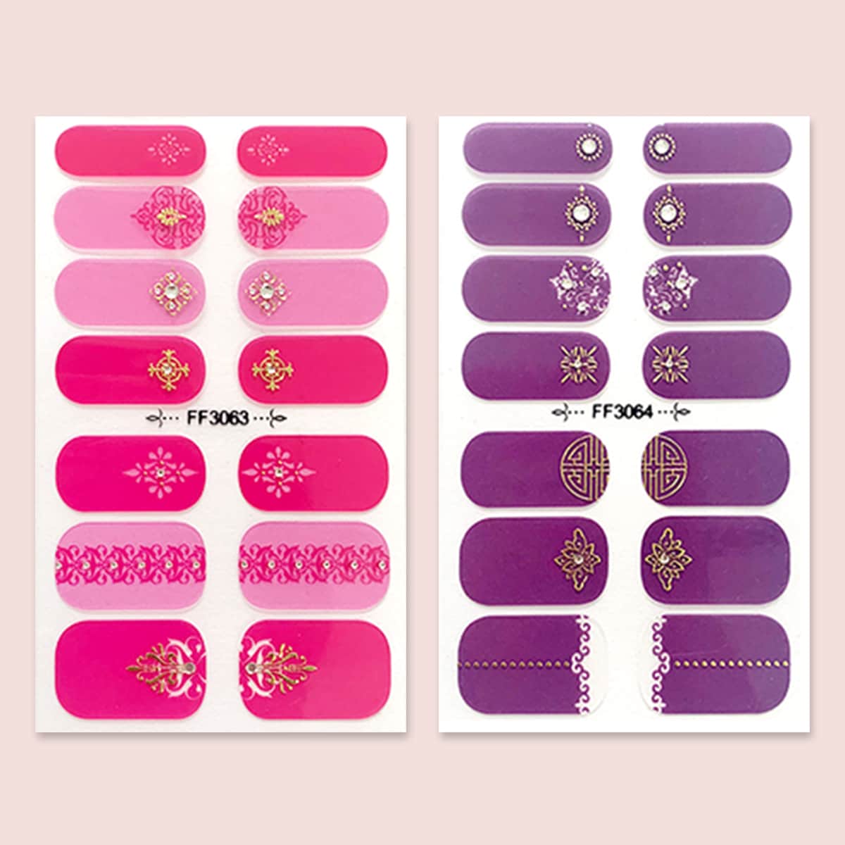

2sheets Geometric Pattern Nail Art Sticker, Multicolor