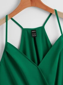 SHEIN VCAY Wrap Front Cami Top - Green - View 3