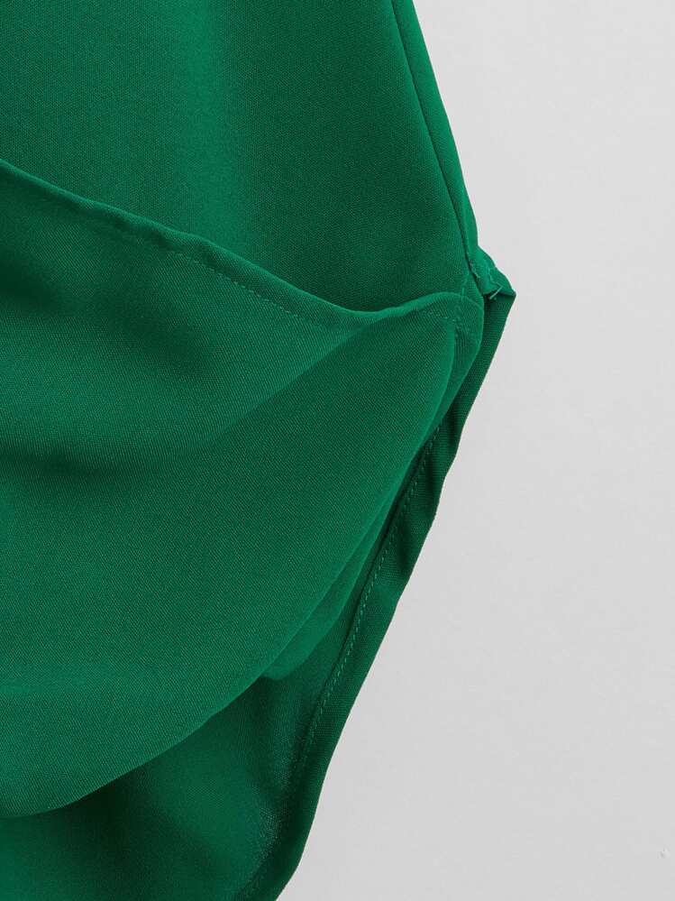 SHEIN VCAY Wrap Front Cami Top - Green - View 4