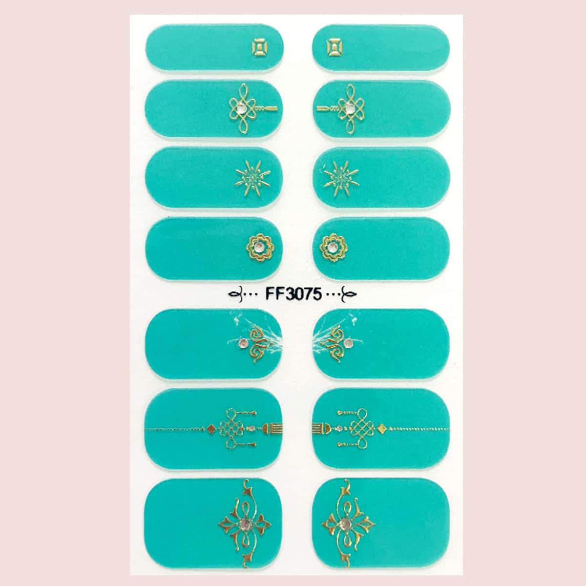 

1sheet Rhinestone Decor Nail Sticker, Multicolor