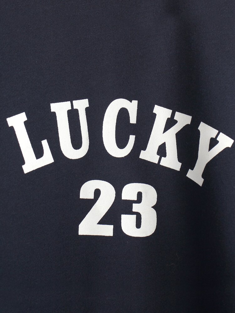 小女童字母圖案蘇格蘭格紋荷葉邊衛衣連衣裙 - 藏蓝色 - 查看 7