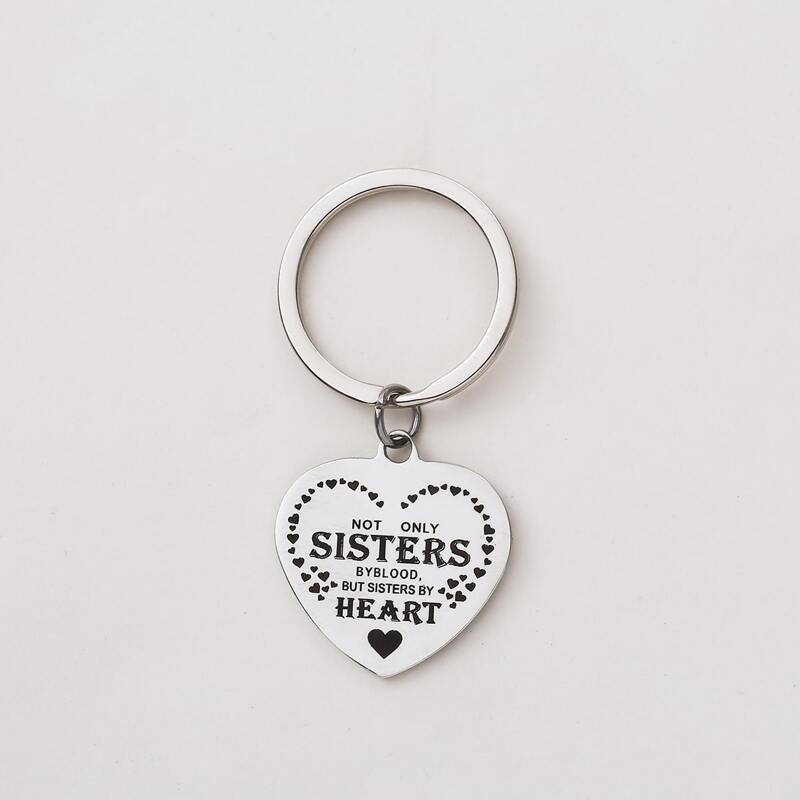 

Heart Charm Keychain, Silver