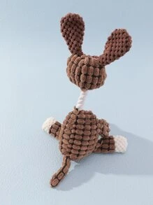 1pc Small/Medium Sized Pet Plush Donkey Grinding Teeth Toy, Anxiety & Boredom Relief, With Built-In Sound, Only For Pet Use - Brown - View 4