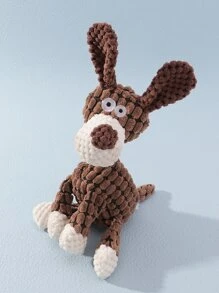 1pc Small/Medium Sized Pet Plush Donkey Grinding Teeth Toy, Anxiety & Boredom Relief, With Built-In Sound, Only For Pet Use - Brown - View 3