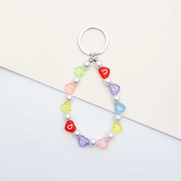 

Letter Decor Keychain, Multicolor