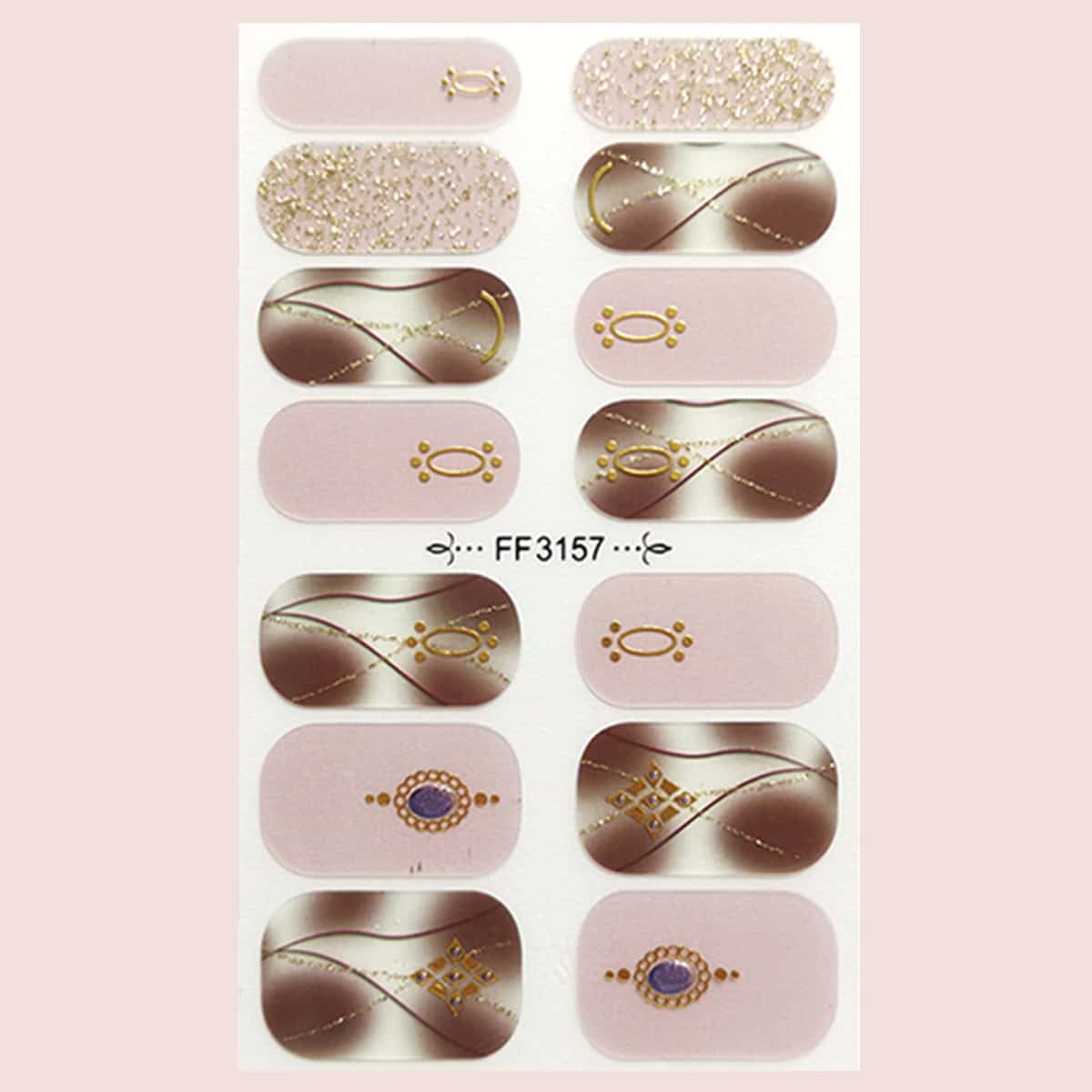 

1sheet Glitter Nail Sticker, Multicolor