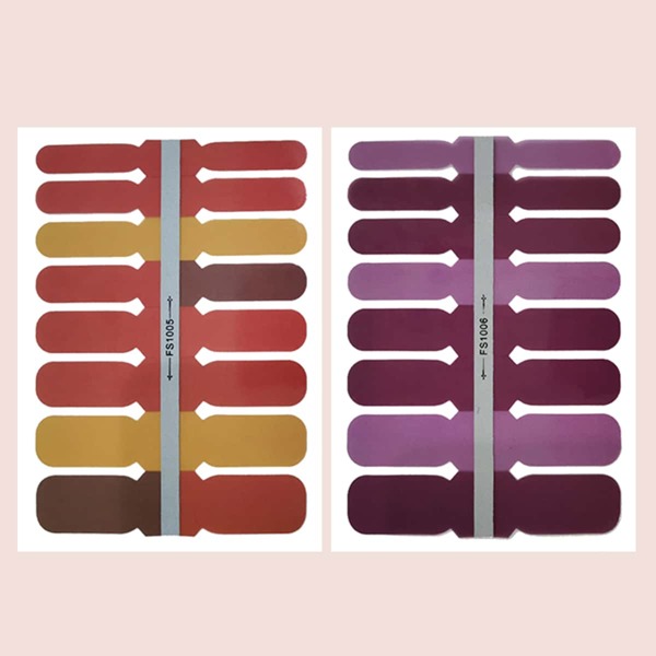 

2sheets Plain Nail Sticker, Multicolor