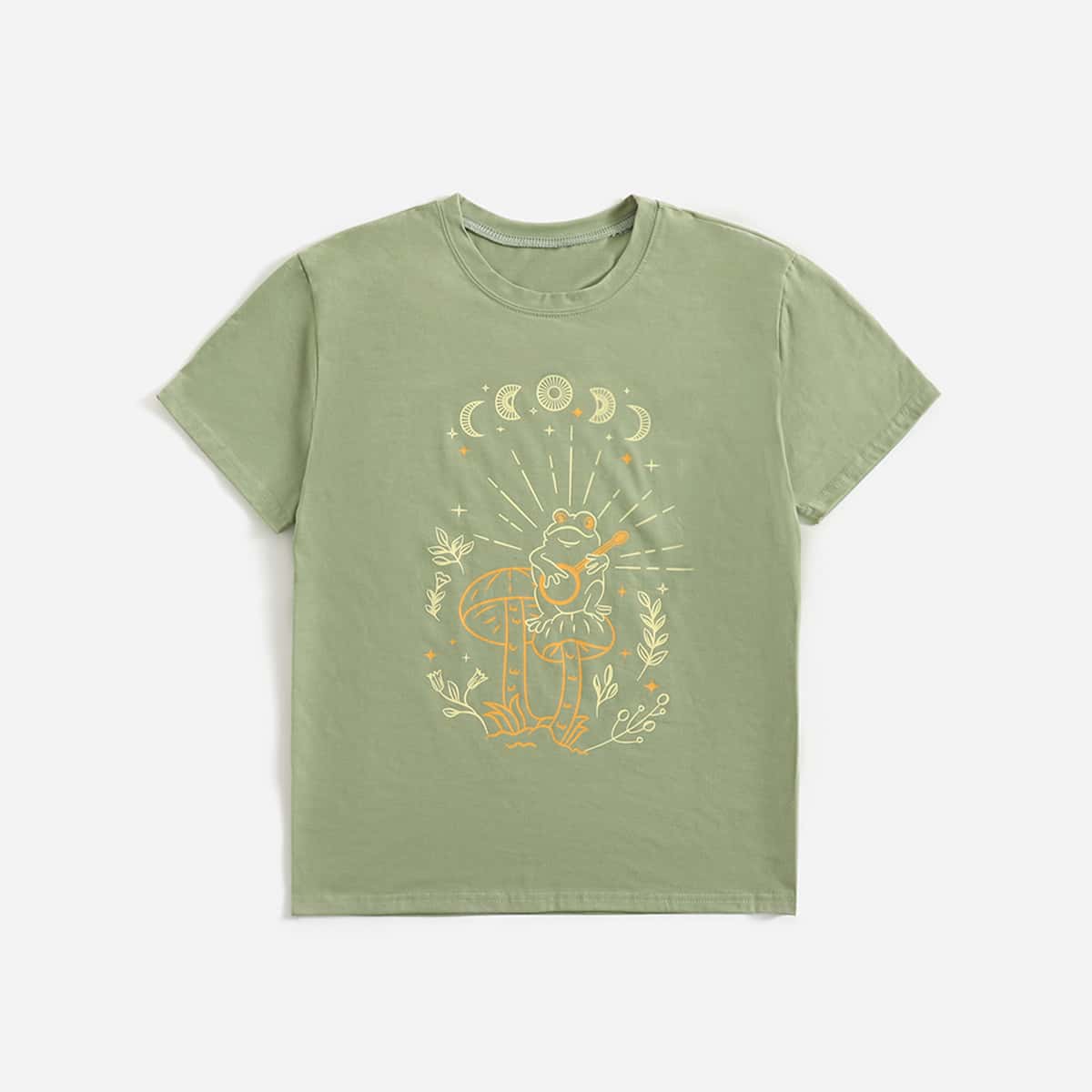 

Cartoon Graphic Tee, Lime green