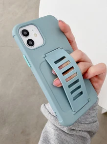 Plain Phone Case With Wristband - Baby Blue - View 4