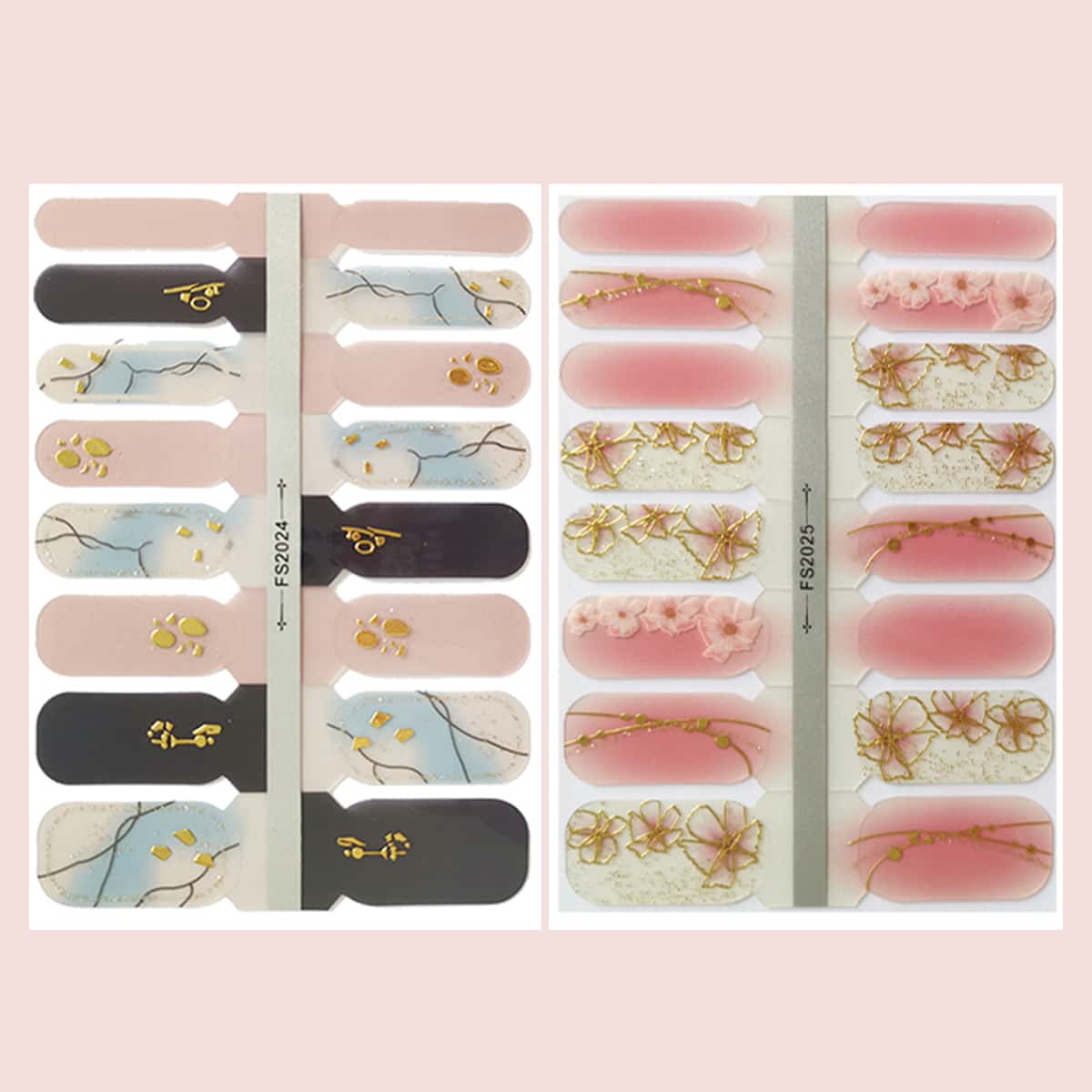 

2sheets Floral Nail Sticker, Multicolor