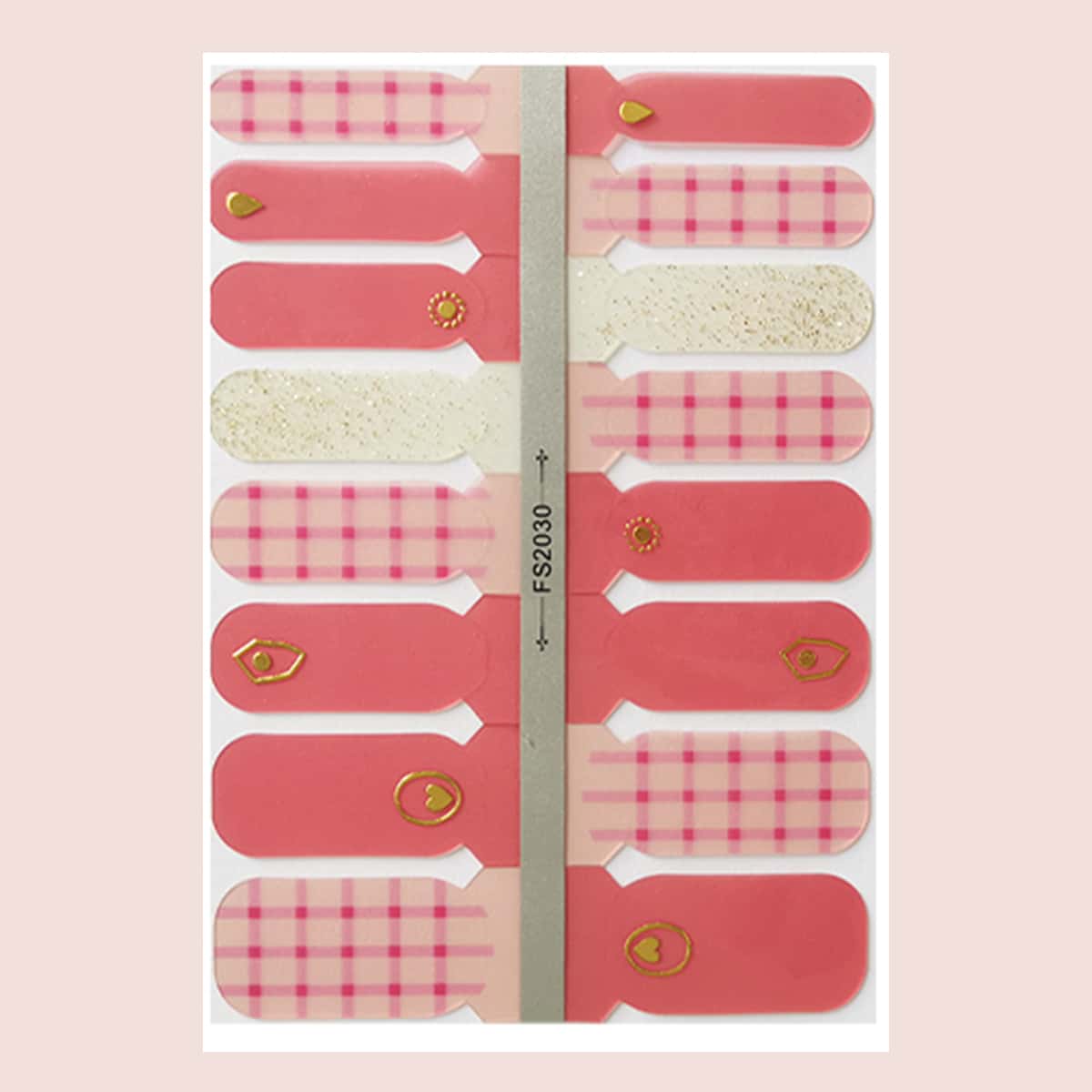 

1sheet Gingham Nail Sticker, Multicolor
