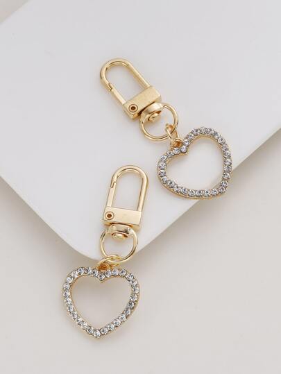 2pcs Heart Decor Bag Charm Bag Accessories Gifts, Valentine's Day, Stylish, For Teen Girls Women College Students, Teacher, White-Collar Workers, Rookies & White-Collar Workers Car Accessories Women Key Chain Charms