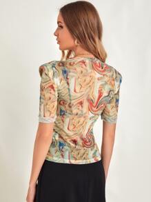 SHEIN Privé Áo nữ cắt Đá hoa Gợi cảm - Nhiều màu - Xem 2