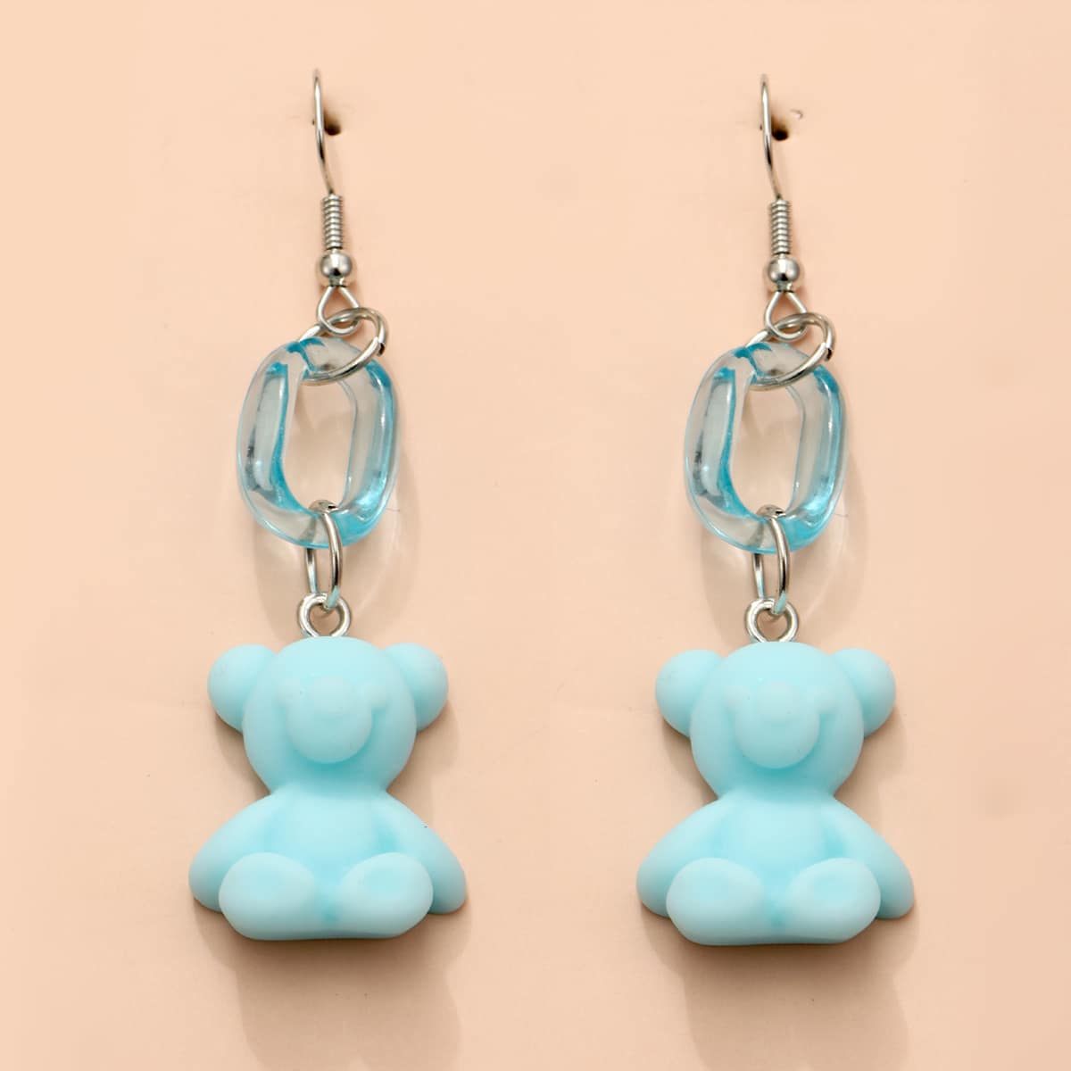 

Bear Drop Earrings, Baby blue