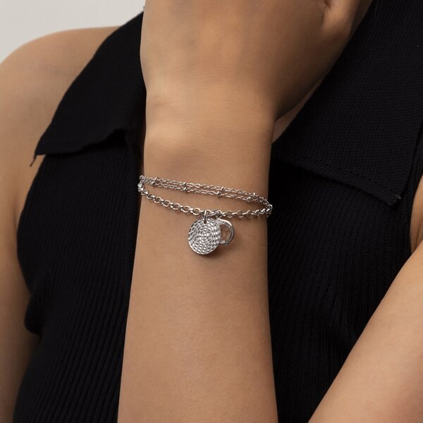 

Round Charm Bracelet, Silver