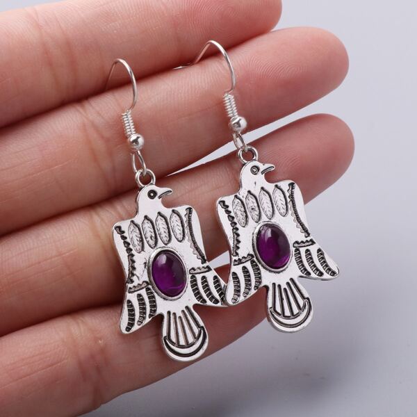 

Girls Animal Drop Earrings, Purple