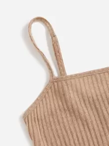 SHEIN Teen Girls Asymmetrical Hem Cami Top - Apricot - View 3