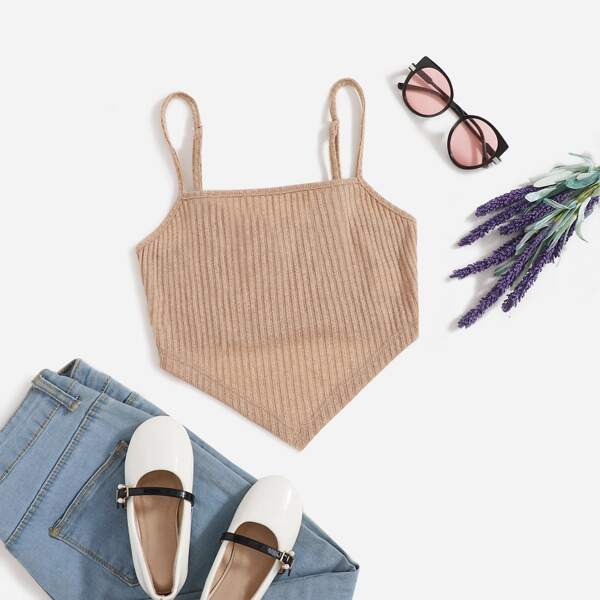 

Teen Girls Asymmetrical Hem Cami Top, Apricot