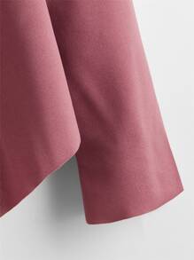 SHEIN LUNE Waterfall Collar Asymmetrical Hem Jacket - Redwood - View 3