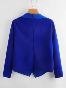 SHEIN LUNE Waterfall Collar Asymmetrical Hem Jacket - Royal Blue - View 2