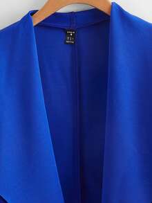 SHEIN LUNE Waterfall Collar Asymmetrical Hem Jacket - Royal Blue - View 3