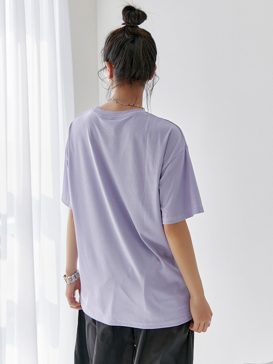 Letter Patched Drop Shoulder Tee