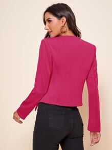 SHEIN Clasi Blazer sin cuello con cremallera - Rosa Fucsia - Ver 2