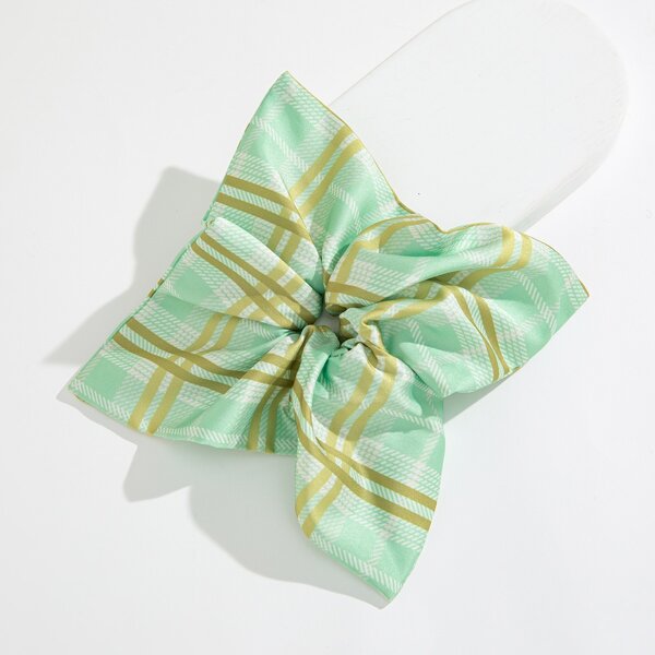 

Plaid Print Hair Tie, Green