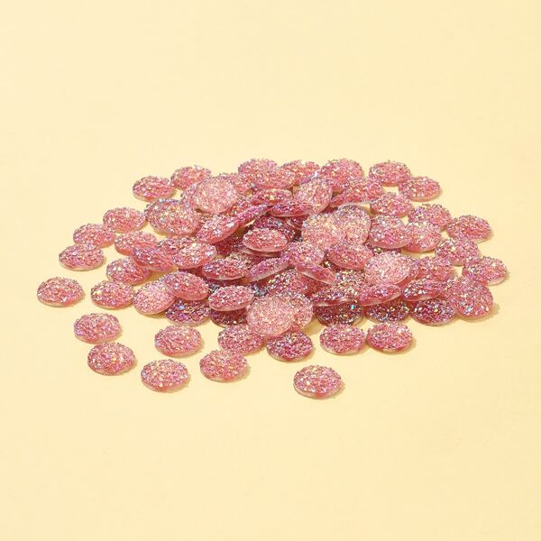 

1pack Resin Round DIY Jewelry Accessories, Dusty pink