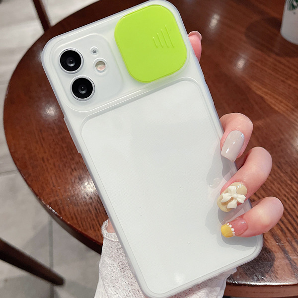 

Slide Camera Cover Transparent Phone Case, Green