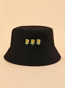 Mũ Xô thêu hoa - màu đen - Xem 1