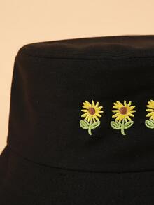 Mũ Xô thêu hoa - màu đen - Xem 3