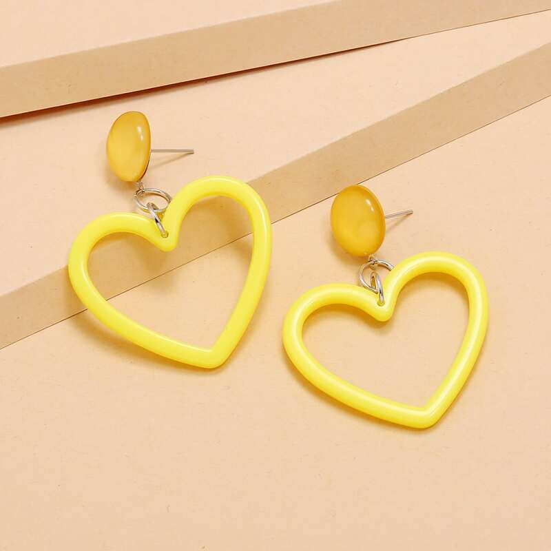 

Heart Drop Earrings, Yellow