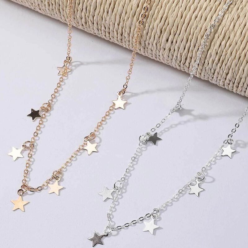 

Star Charm Chain Necklace, Multicolor