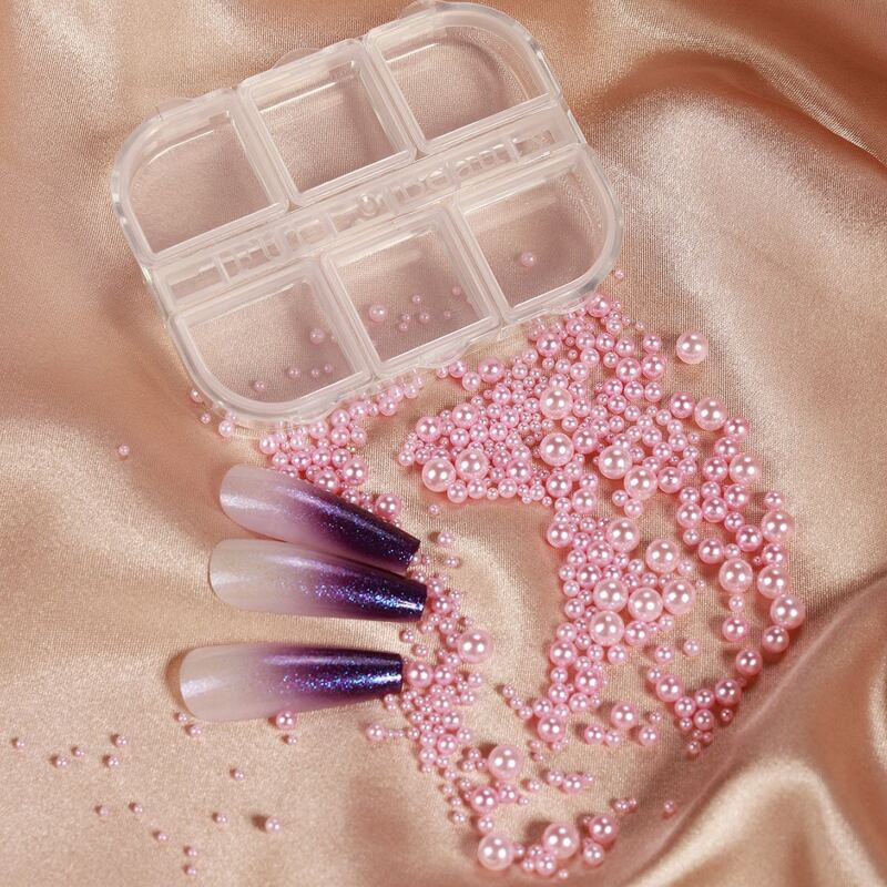 

1box Faux Pearl Nail Art Decoration, Pink