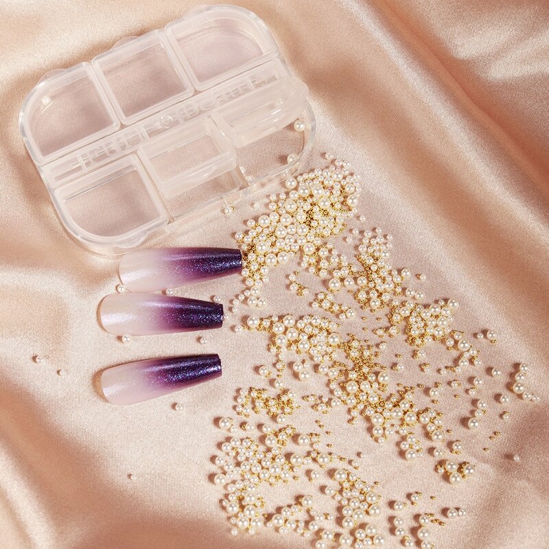 

1box Faux Pearl Nail Art Decoration, Multicolor