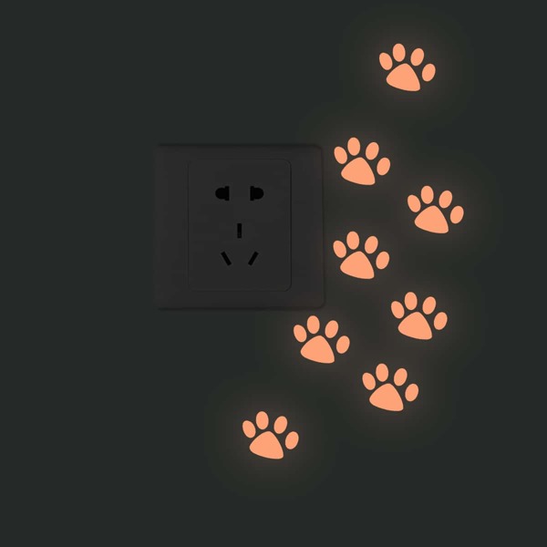 

1set Cat Paw Pattern Wall Sticker, Pink
