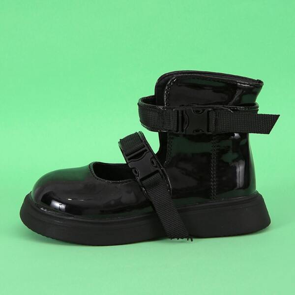 

Toddler Girls Release Buckle Decor Boots, Black