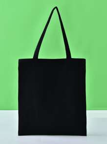 Graphic Print Shopper Bag - Black - View 2