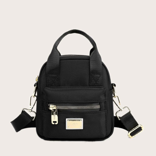 

Solid Satchel Bag, Black