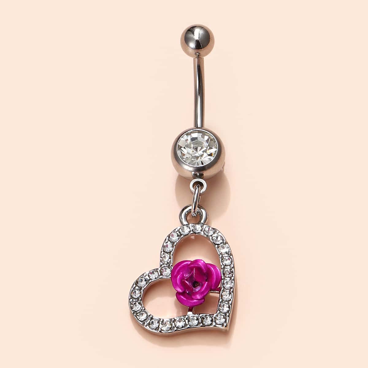 

Heart Decor Belly Ring, Multicolor