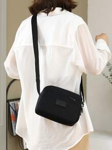 Bolso De Hombro Mensajero De Color Sólido De Moda Para Mujeres, Mini Bolso Cuadrado Con Múltiples Compartimentos Y Riñonera, Versátil Bolsa De Bandolera Retro Para Teléfono Celular Y Monedero, A Prueba De Agua, Satchel Para Exteriores